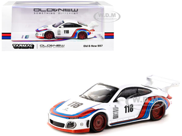 997 Old & New Body Kit 118 White with Red and Blue Stripes "Spyder" "Hobby64" Series 1/64 Diecast Model Car by Tarmac Works