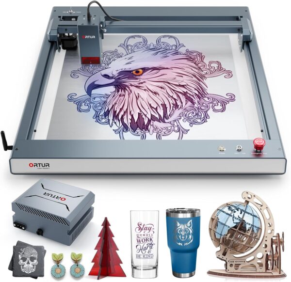 Ortur OLM3 LU3-20A Laser Engraver with 50L Laser air Assist, 20W Output Laser Cutter DIY Laser Engraver Machine, 20000mm/min Engraving Speed and App Control Laser Engraver for Wood and Metal, Acrylic