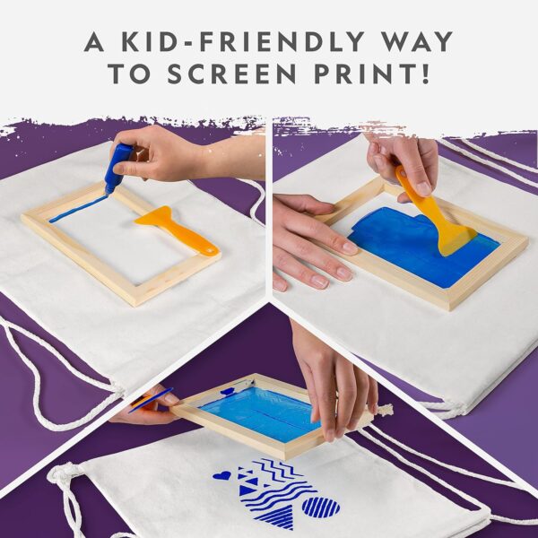 NATIONAL GEOGRAPHIC Kids Screen Printing Kit - Arts and Crafts Silk Screen Printing Kit with Fabric Paint, Frame, Stencils & Squeegee Plus Drawstring Bag & More, Screen Print, Silkscreening Kit - Image 2