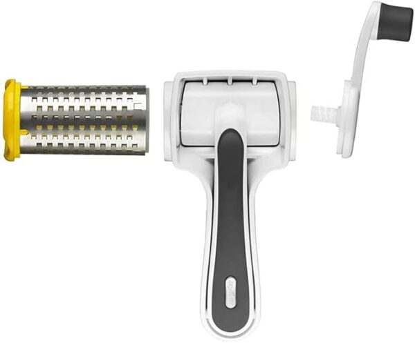 Zyliss Restaurant Cheese Grater - Gift for Cooks - Culinary Chef Gift - Handheld Rotary Grater - Cheese, Vegetable, and Nut Shredder for Right- & Left-Handed Cooks - NSF Restaurant Certified - White - Image 3