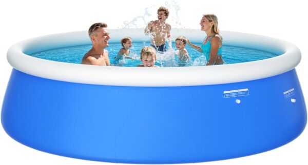 12'*33" Round Inflatable Top Ring Above Ground Swimming Pool Fast Easy to Set Up Blow Up Pool for Summer Outdoor Garden Backyard Childen Adults - Image 7