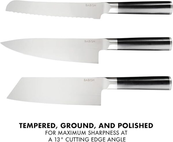 Babish High-Carbon 1.4116 German Steel 14 Piece Full Tang Forged Kitchen Knife Set W/Sheaths - Image 6
