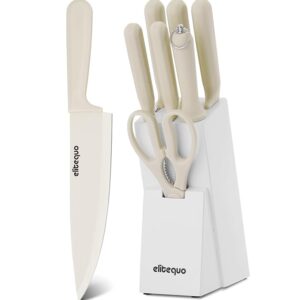 8 Piece Kitchen Knife Block Set with Sharpener,Dishwasher Safe,German Stainless Steel with Ergonomic Handle Anti-slip Handle