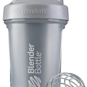 BlenderBottle Classic V2 Shaker Bottle Perfect for Protein Shakes and Pre Workout, 20-Ounce, Pebble Grey
