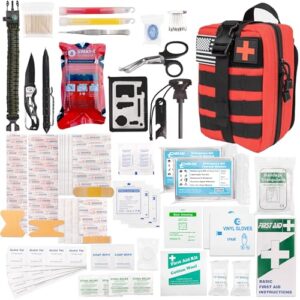 Emblem OD 242 pc First Aid Survival Kit with Tourniquet Kit | MOLLE IFAK Med Kit | Emergency Medical Trauma Kit | Survival Gear | Made in USA and Asia