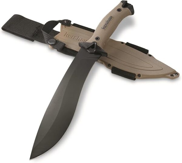 Kershaw Camp 10 - Tan Machete, Fixed Blade Knife, 10-in. 65Mn Carbon Steel Blade Includes Sheath, Camp Series Machete, Outdoor and Survival Tool - Image 2