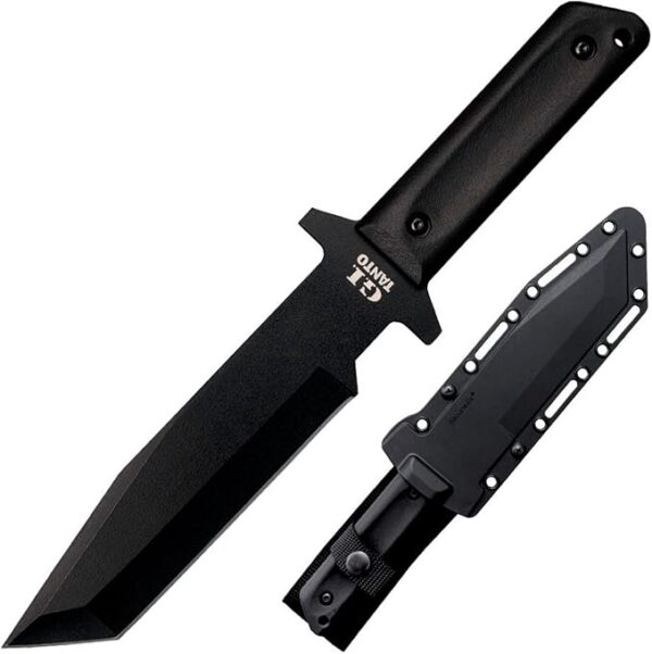Cold Steel G.I. Tanto 7" Durable 1055 Carbon Steel Fixed Blade Tactical Outdoor Throwing Knife, 5" Handle w/ Polypropylene Scales, Integral Quillon Guard, Resistant Secure-Ex Sheath - Image 2