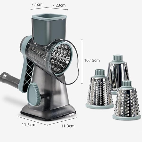 Cheese Grater with Handle, Multifunctional Manual Rotary Cheese Grater - Cheese Shredder Easily Chop Carrots, Potatoes, Vegetables and Fruits and Easy to Clean(blue) - Image 6