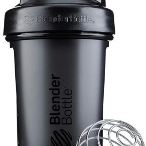 BlenderBottle Classic V2 Shaker Bottle Perfect for Protein Shakes and Pre Workout, 20-Ounce, Black