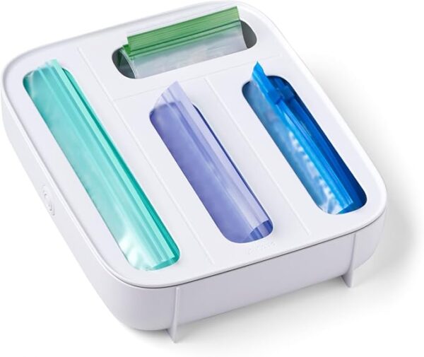 StoraBag Drawer Food Bags Dispenser, 4-Slot, Plastic Sandwich Bag Organizer for Kitchen Storage, White - Image 2