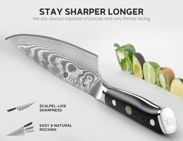Damascus Kitchen Knife Set 3 PCS: NSF Food-Safe Japanese Knives with VG10 Steel Core, Ultra-Sharp Professional Chef Knife Set and Full Tang G10 Handle, Elegant Box - Image 11