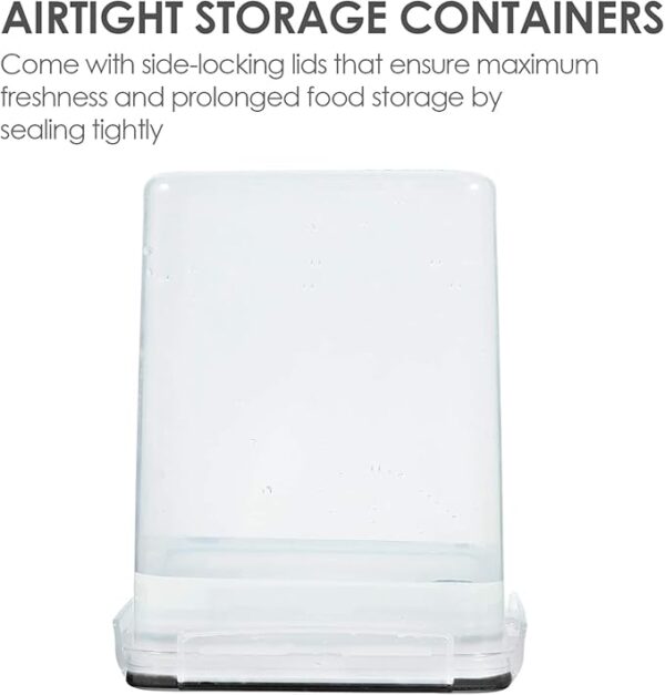 Vtopmart 4 PCS Large Food Storage Containers 5.2L / 175oz, 4 Pieces BPA Free Plastic Airtight Canisters for Flour, Sugar, Baking Supplies, Rice with Lids, 4 Measuring Cups and 24 Labels, Black - Image 6