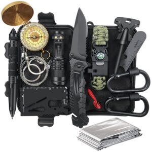 Gifts for Men Dad Husband - Fathers Day Anniversary Birthday Gifts Idea for Him Boyfriend Man - Survival Kit 14 in 1, Survival Gear and Equipment, Fishing Hunting Camping Accessories, Cool Gadgets