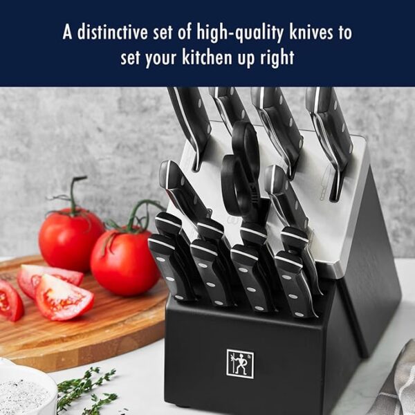 HENCKELS Solution Razor-Sharp 16-pc Self Sharpening Knife Block Set, Chef Knife, Bread Knife, Steak Knife, German Engineered Informed by 100+ Years of Mastery - Image 3