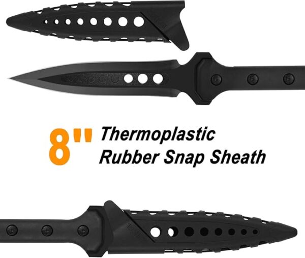 Kalkal Hunting Spear, 2Cr13 Double Edged Stainless Steel Survival Spear, Nylon-Fiberglass Tactical Throwing Spear Handle, Tactical Spear with Secure Sheath for Camping, Outdoor - Image 6