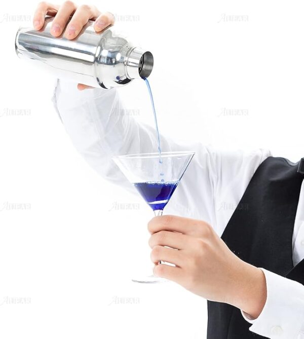 AUEAR, Small Stainless Steel Cocktail Shaker 8.4 Oz/250ml Martini Shakers Bar Tools Silver - Image 5