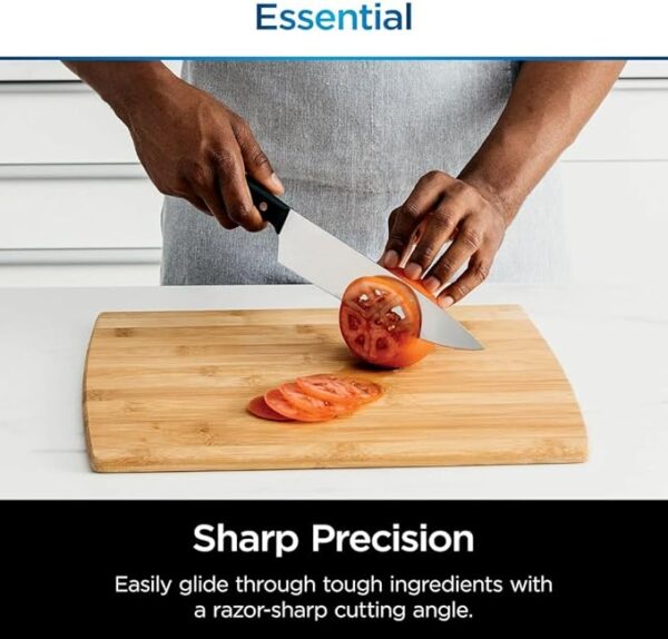 Ninja Foodi NeverDull 7-Piece Prep Knife System, Essential, Stainless Steel, Built-in Sharpener K12007BRN, Black - Image 3
