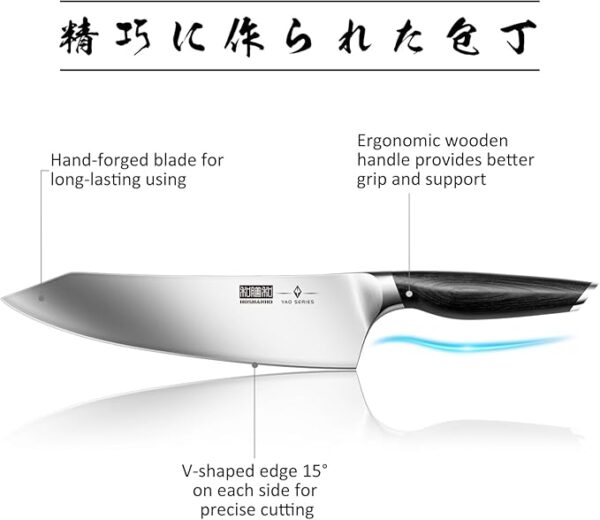 16-Piece Kitchen Knife Set with Block, Powder Steel High Carbon Steel Knife Block Set, Ultra Sharp Professional Chef Knife Set with Sharpener - Image 3