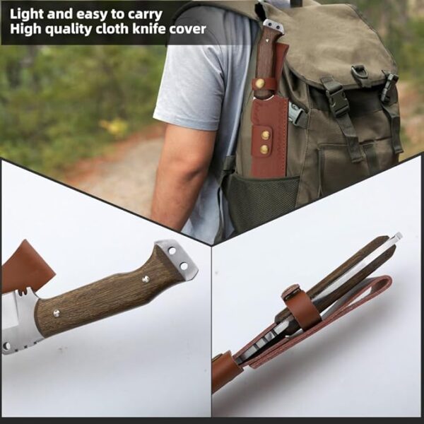 Survival Machete with Sheath for Cutting Trees, for Yard Work and for Bushcrafting Machetes Sickle Heavy Duty Machete for clearing Brush Garden Tools Construction Blade - Image 3