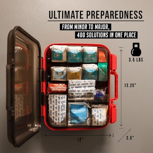 EVERLIT 400 Pcs Emergency First Aid Kit Medical Kit Professional Med Kit Supplies for Preparedness, Survival, Office, School, Home, Disaster, Car, Business, Restaurant - Image 6