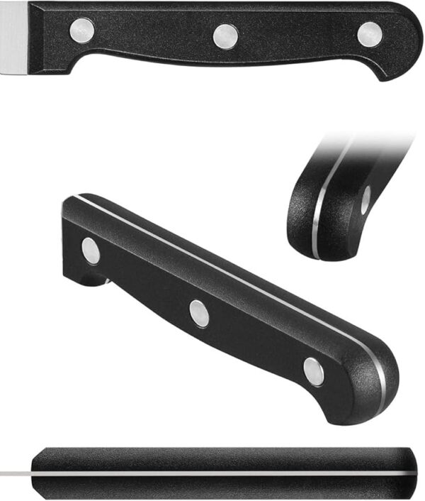 Kitchen Knife, 3-Pcs Knife Set With Sheath, 8 Inch Chef Knife, 4.5 Inch Utility Knife, 4 Inch Paring Chef Knife, Stainless Steel, Black - Image 4
