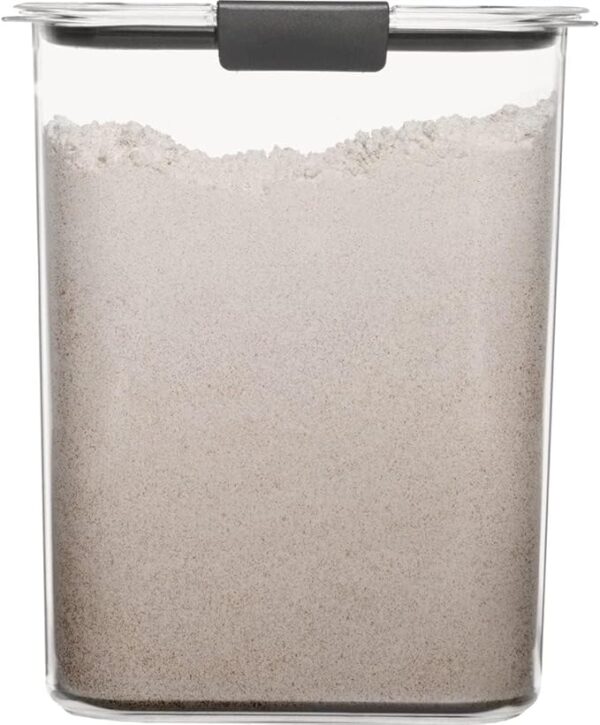 Rubbermaid Brilliance 16-Cup Airtight Food Storage Container with Lid Clear/Grey - optimal for pantry organization flour sugar and food storage - Image 5