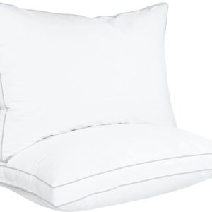 Utopia Bedding Bed Pillows for Sleeping Queen Size (White), Set of 2, Cooling Hotel Quality, Gusseted Pillow for Back, Stomach or Side Sleepers