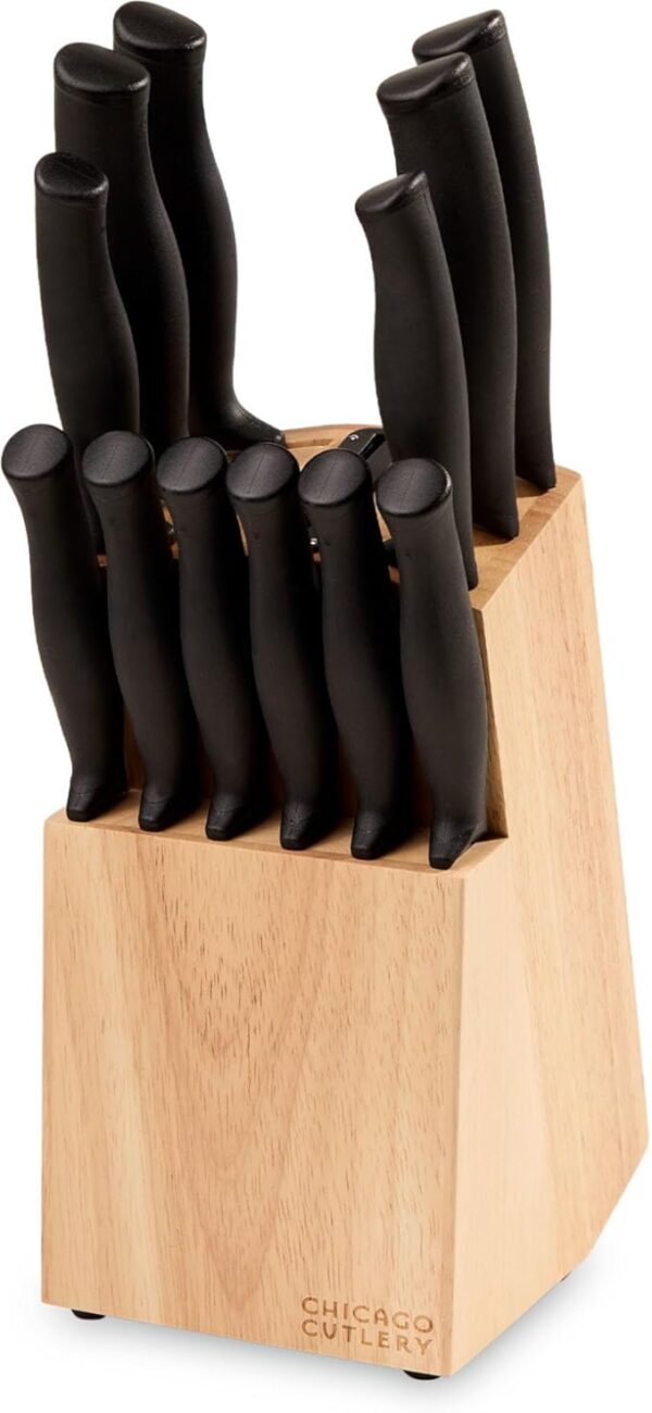 Chicago Cutlery Belmont (13-PC) Kitchen Knife Block Set with Steak Knives and Wooden Block, Polymer Ergonomic Handles and Sharp Stainless Steel Professional Chef Knife Set - Image 2
