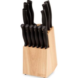 Chicago Cutlery Belmont (13-PC) Kitchen Knife Block Set with Steak Knives and Wooden Block, Polymer Ergonomic Handles and Sharp Stainless Steel Professional Chef Knife Set
