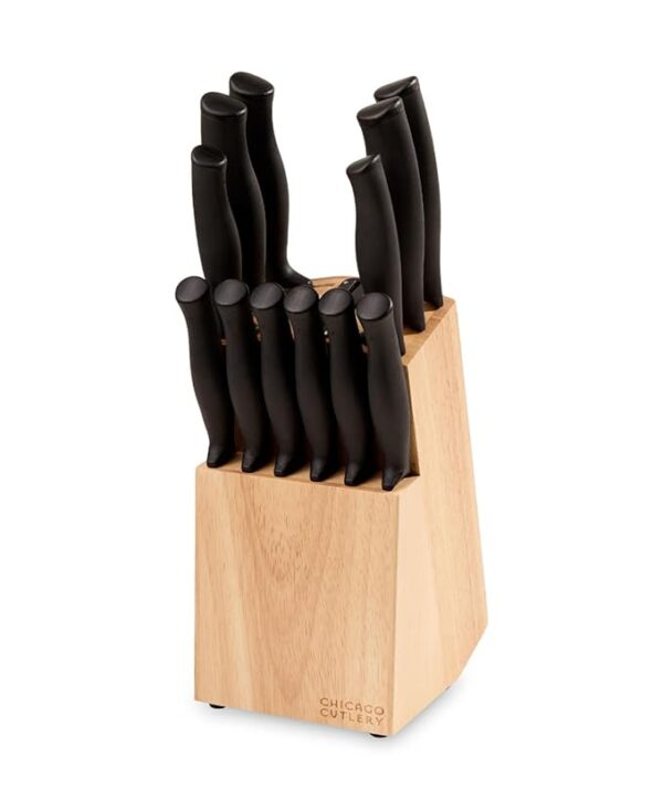 Chicago Cutlery Belmont (13-PC) Kitchen Knife Block Set with Steak Knives and Wooden Block, Polymer Ergonomic Handles and Sharp Stainless Steel Professional Chef Knife Set
