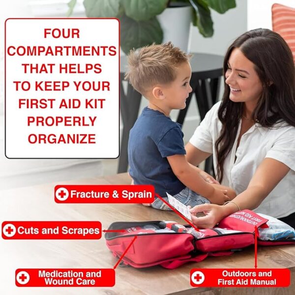 326 Piece First Aid Kit Survival - Professional Waterproof Trauma Medical Kit for Emergency, Ideal for Home, Office, Car, Travel, Outdoor, Camping, Hiking - Portable Emergency Supplies Bag - Image 6