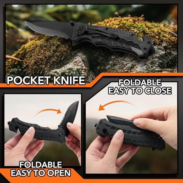 Dusor Fatherâs Day Mens Gifts from Daughter Son Wife, Survival Kit 21 in 1 Gifts for Men, Anniversary Birthday Gift for Men, Fatherâs Day Gift for Godfather Dad Boyfriend Husband, Camping Essentials - Image 6