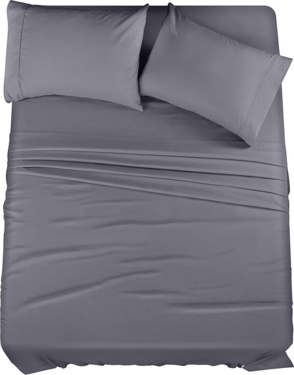 Utopia Bedding Queen Bed Sheets Set - 4 Piece Bedding - Brushed Microfiber 100% Polyester - Shrinkage and Fade Resistant - Easy Care (Queen, Grey)