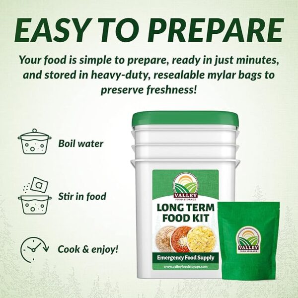 Long Term Food Supply Kit | 75g+ Daily Protein & 1,800+ Calories Per Day | Premium Survival Food 25 Year Shelf Life | Prepper Supplies Freeze Dried Meals - Image 5