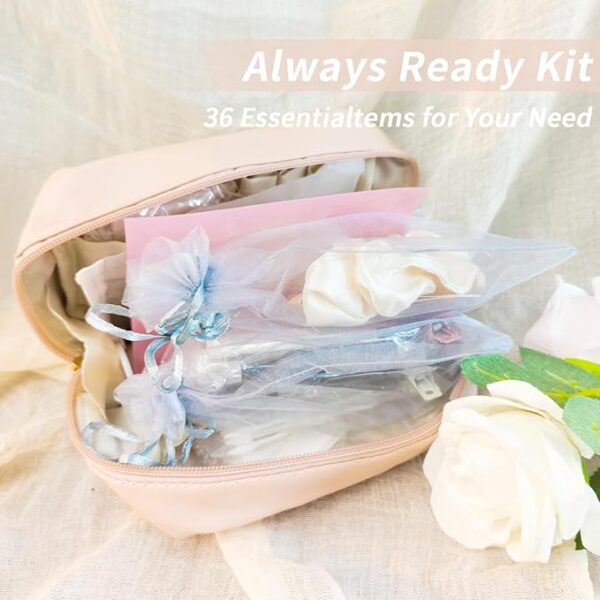 Women's Emergency Kit for Weddings - Survival Set With Makeup Bag, 36 Pc Essential Items for Brides Daily - Image 3