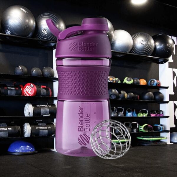 BlenderBottle SportMixer Shaker Bottle Perfect for Protein Shakes and Pre Workout, 20-Ounce, Plum - Image 3