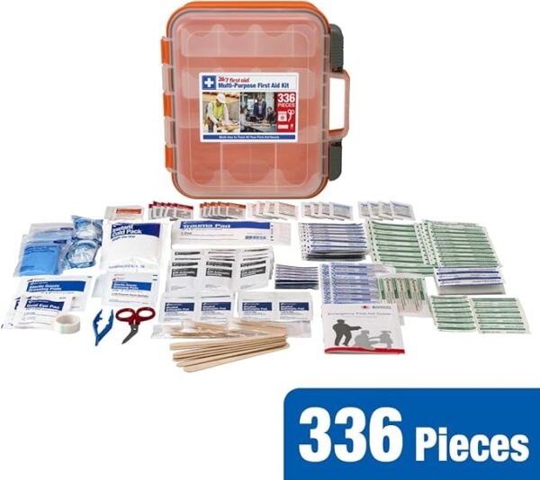 24/7 First Aid OSHA Compliant First aid Kit, All-Purpose 100-Person Emergency First Aid Kit for Business, Home, and Car in Plastic Case with Easy-Slide Latches, 336 Pieces - Image 4