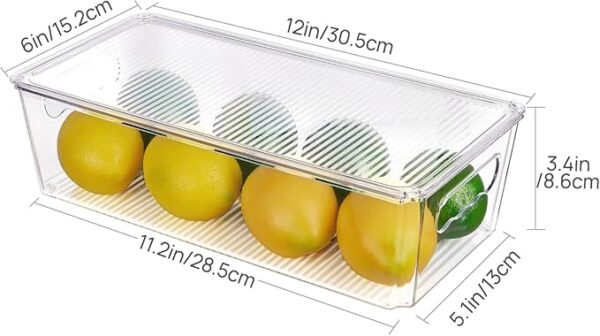 Vtopmart 8pcs Clear Organizers and Storage Bins with Lids, Stackable Plastic Storage Containers with Handles for Fridge, Freezer, Pantry, Cabinet, Kitchen Organization - Image 3