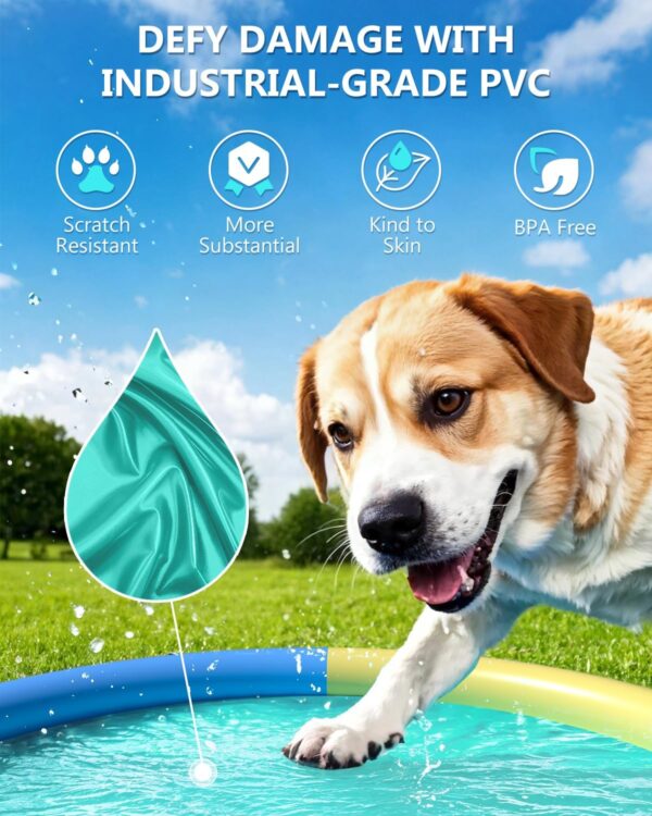 Non-Slip Splash Pad 60" Extra Large Sprinkler for Kids & Dogs Outdoor Inflatable Water Toys for Kids Water Pad Back Yard Water Play for Pet Dog - Image 5