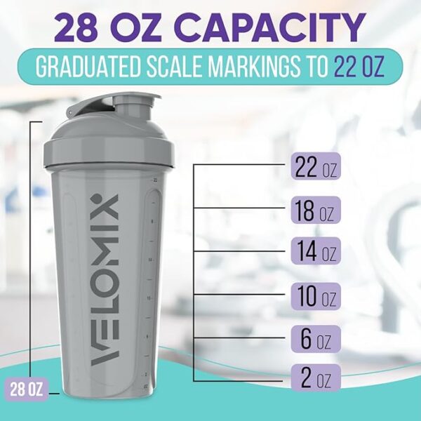 -4 PACK- 28 oz Protein Shaker Bottle for Protein Mixes - 4x Wire Whisk | Leak Proof Shaker Cups for Protein Shakes | Protein Shaker Bottle Pack | Protein Shake Cup(Silver Mix) - Image 6