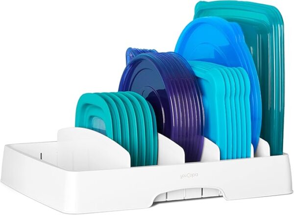 YouCopia StoraLid Adjustable Food Container Lid Organizer for Kitchen Cabinet Storage, Large - Image 2