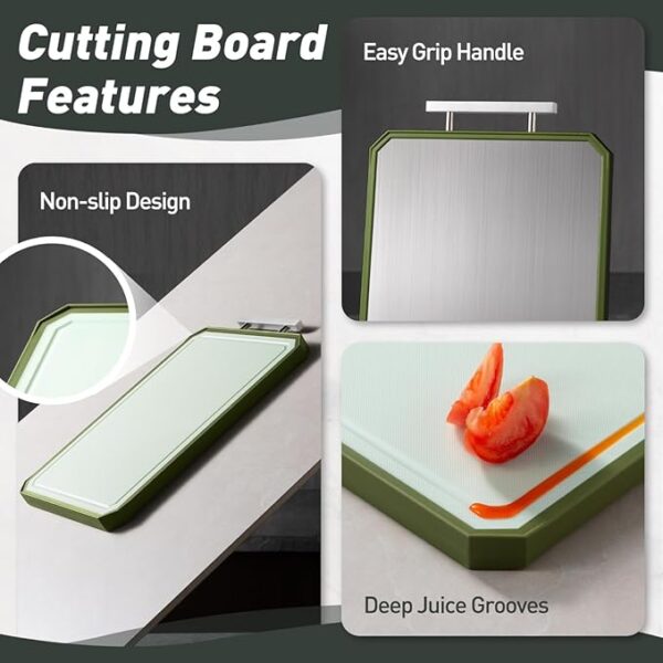 2 in 1 Stainless Steel Cutting Board with Handle Chopping Butcher Block not Titanium Mother Day Best Mama Mommy Bonus Mom Ever Mother In Law Gifts Step Mom Stepmom Grandma Gigi Granny Nana Present - Image 5