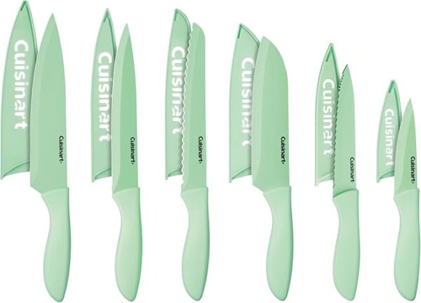 Cuisinart 12-Piece Kitchen Knife Set, Advantage Color Collection with Blade Guards, Pistachio - Image 2