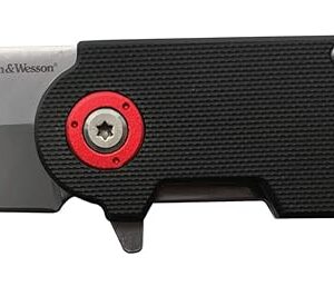 Smith & Wesson Benji 2.5in High Carbon S.S. Folding Keychain Knife with 1.75in Modified Tanto Blade and G10 Handle for Outdoor, Tactical, Survival and EDC,Black