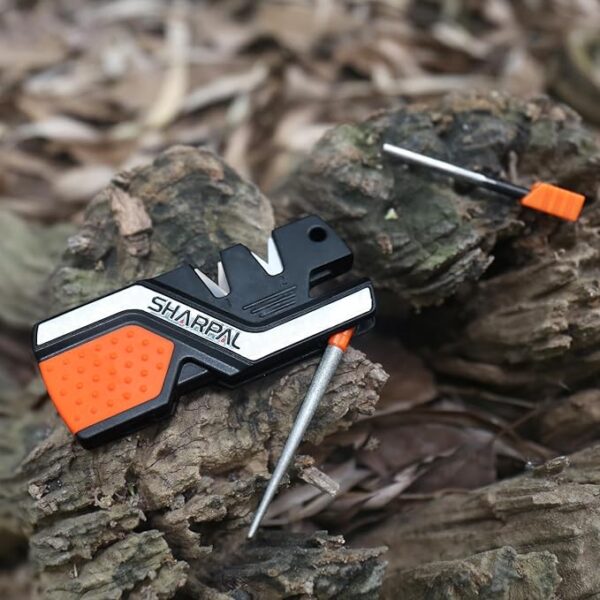 SHARPAL 101N 6-In-1 Pocket Knife Sharpener & Survival Tool, with Fire Starter Ferro Rod, Whistle & Diamond Sharpening Rod, Quickly Repair, Restore and Hone Straight and Serrated Blade - Image 4