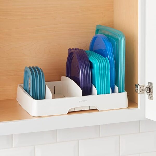 YouCopia StoraLid Adjustable Food Container Lid Organizer for Kitchen Cabinet Storage, Large - Image 4