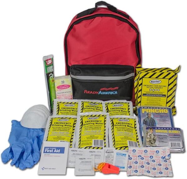 Ready America 70180 72 Hour Emergency Kit, 1-Person, 3-Day Backpack, Includes First Aid Kit, Survival Blanket, Emergency Food Portable Disaster Preparedness Go-Bag for Earthquake, Fire, Flood - Image 2