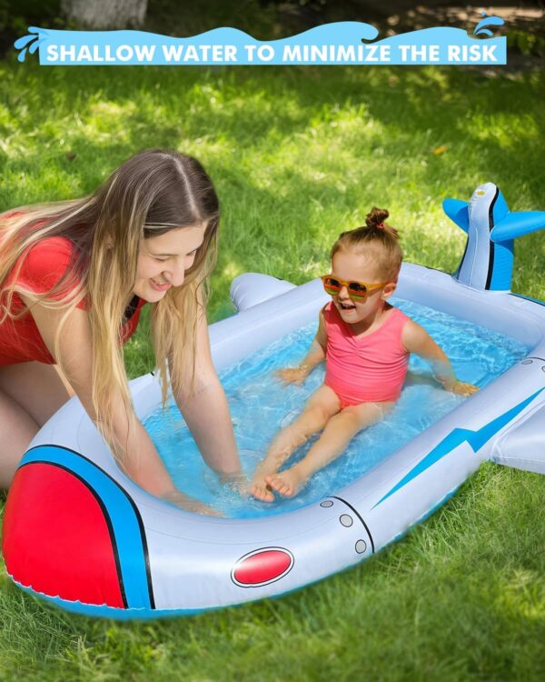 Kiddie Pool for Toddlers, Splash Pad for Kids Ages 4-8, 68" Inflatable 3-in-1 Swimming Pool for Kids, Backyard and Outside Sprinkler Play Mat Wading Pool for 3 4 5 6 Year Old Kids - Image 8