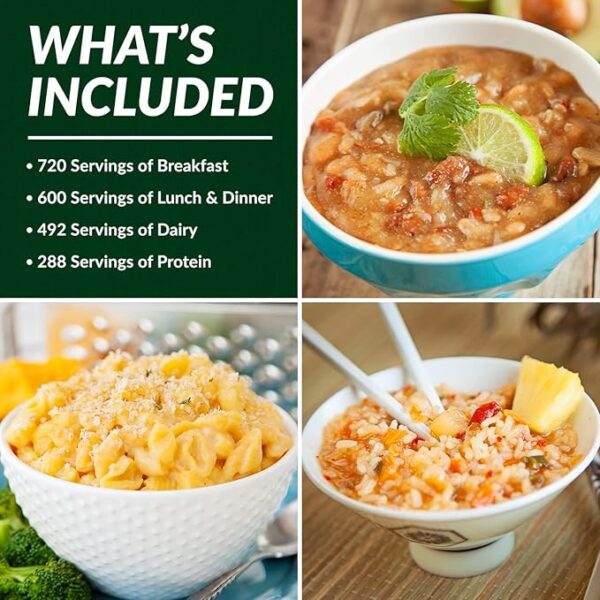 Long Term Food Supply Kit | 75g+ Daily Protein & 1,800+ Calories Per Day | Premium Survival Food 25 Year Shelf Life | Prepper Supplies Freeze Dried Meals - Image 3