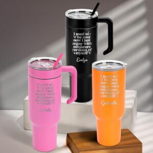 Personalized 40oz Tumbler with Leak Proof Lid and Straw â Laser Engraved Motherâs Day Gift, Stainless Steel Insulated Cup, Custom Name Travel Mug for Mom, Women, Grandma, Reusable Coffee Cup Tumbler